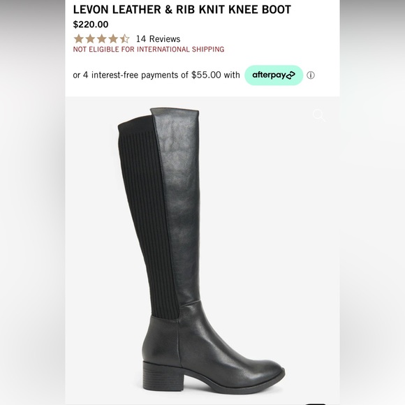 Kenneth Cole Levon Leather & Rib Knit Knee Boots - Picture 5 of 8